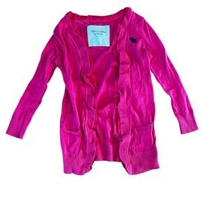 Abercrombie & Fitch Vintage Y2K Pink Open Front Ruffle Cardigan | XS